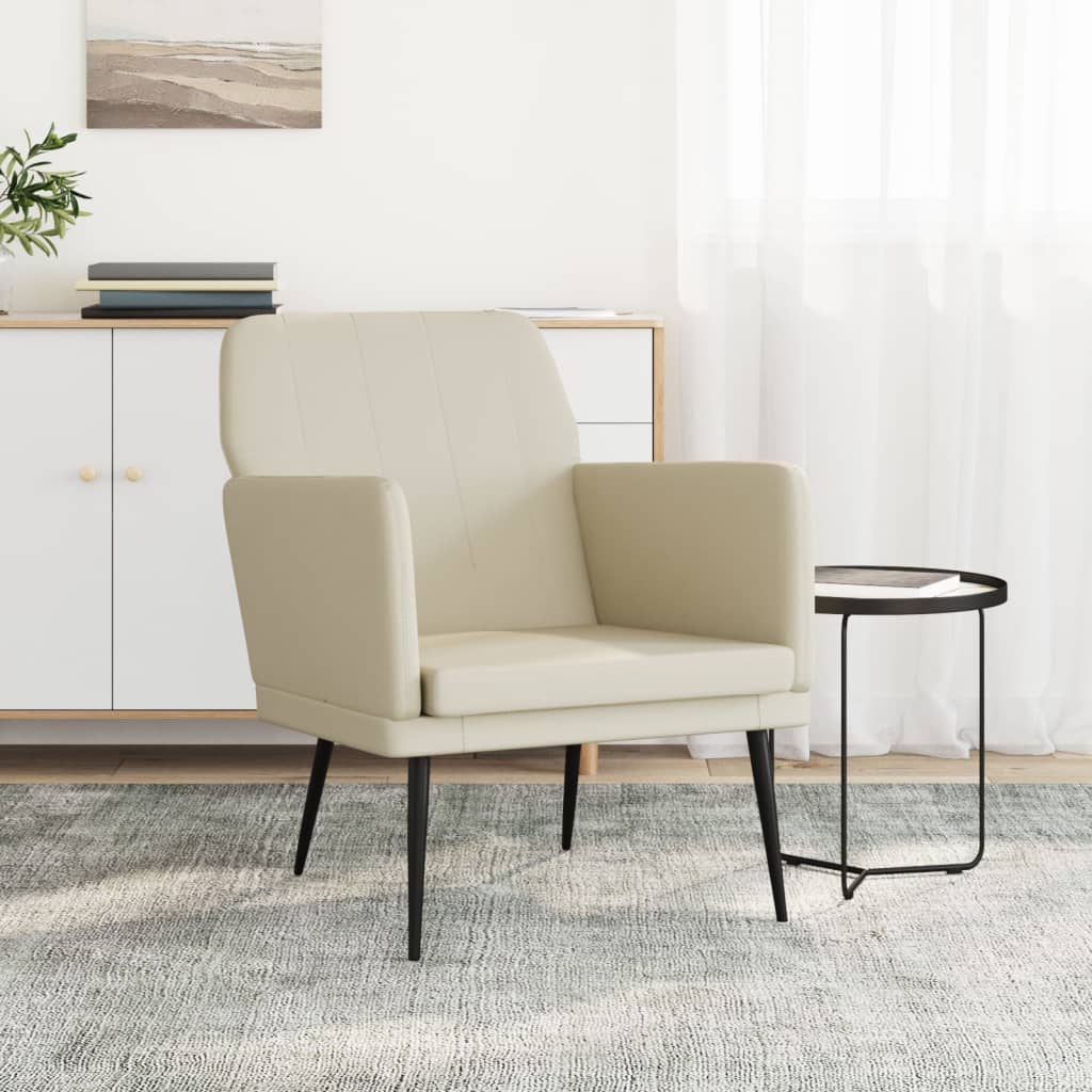 Sessel Creme 61x78x80 cm Kunstleder