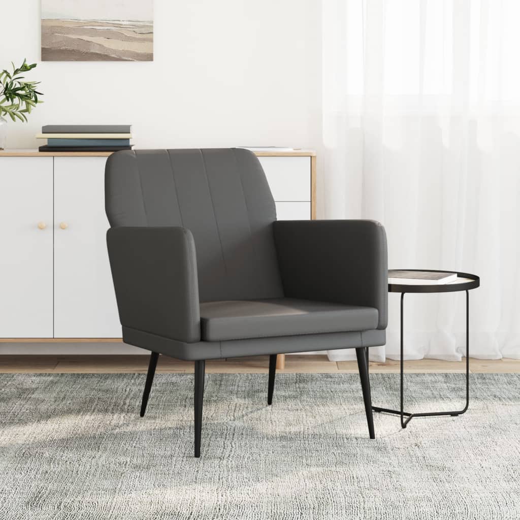 Sessel Grau 61x78x80 cm Kunstleder