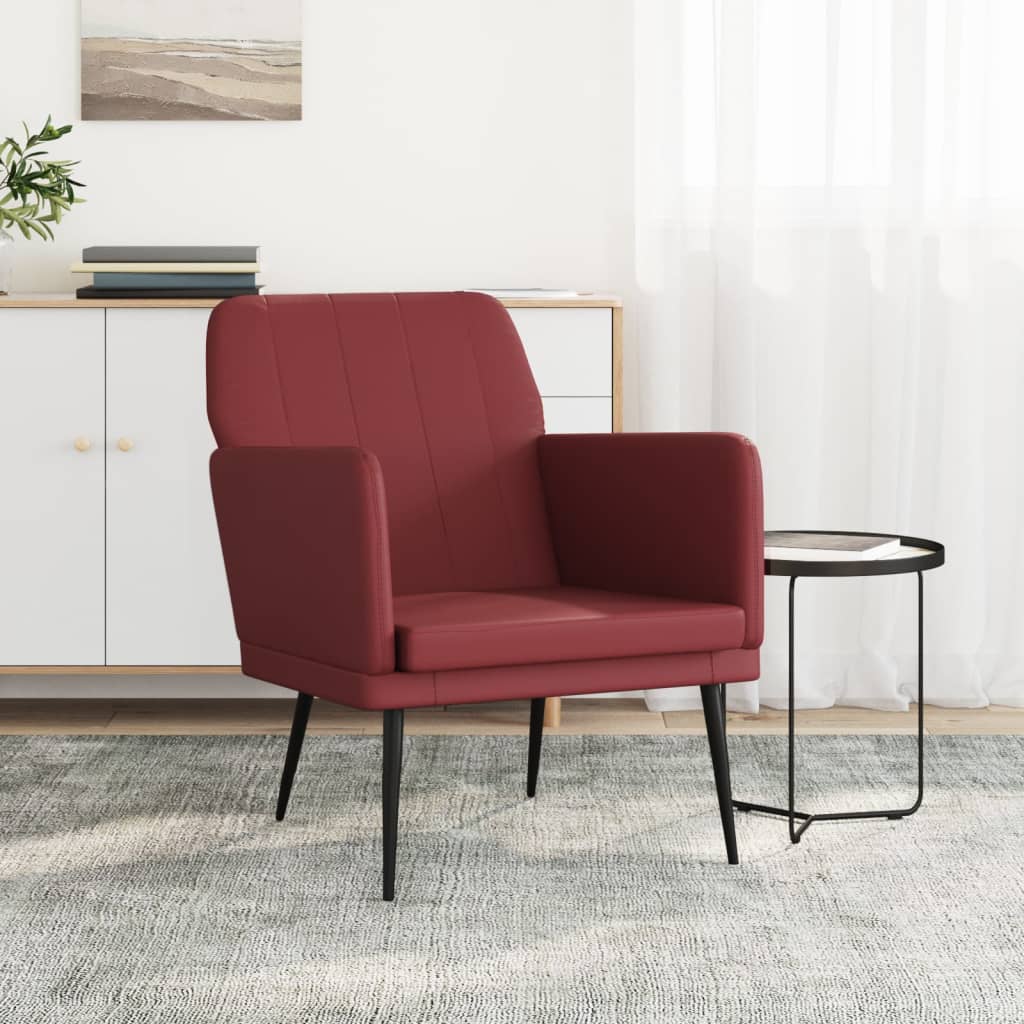 Sessel Weinrot 61x78x80 cm Kunstleder
