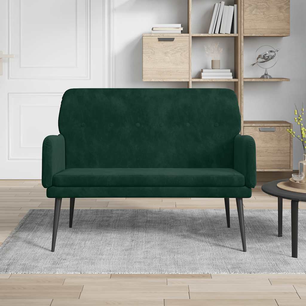 Sitzbank Dunkelgrün 108x79x79 cm Samt