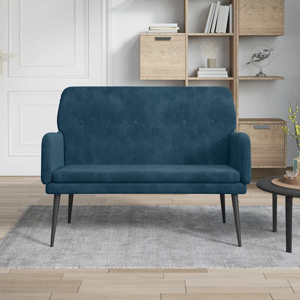 Sitzbank Blau 108x79x79 cm Samt