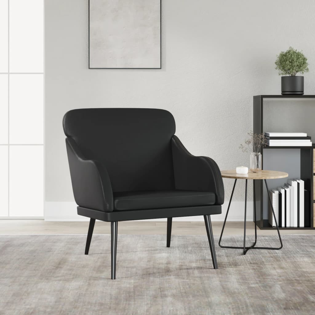 Sessel Schwarz 63x76x80 cm Kunstleder