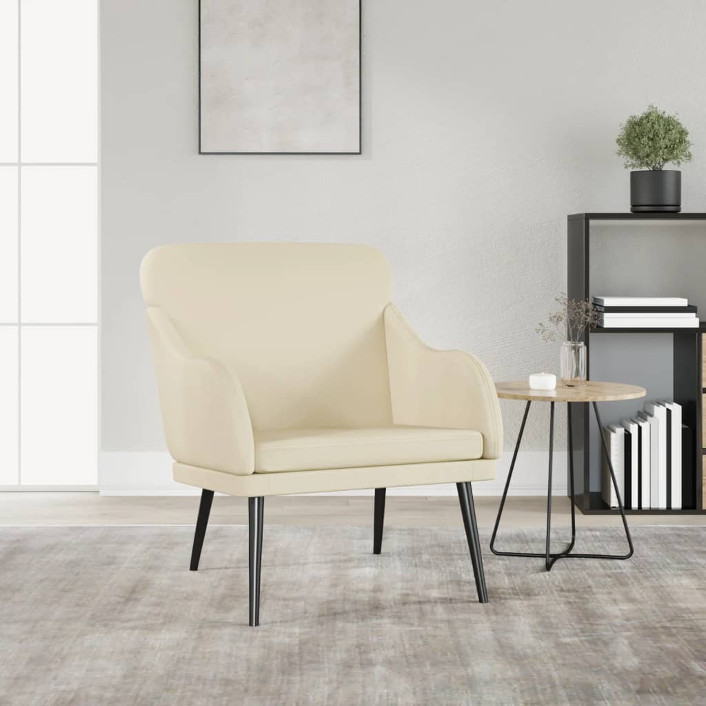 Sessel Creme 63x76x80 cm Kunstleder