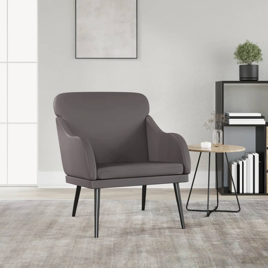 Sessel Grau 63x76x80 cm Kunstleder