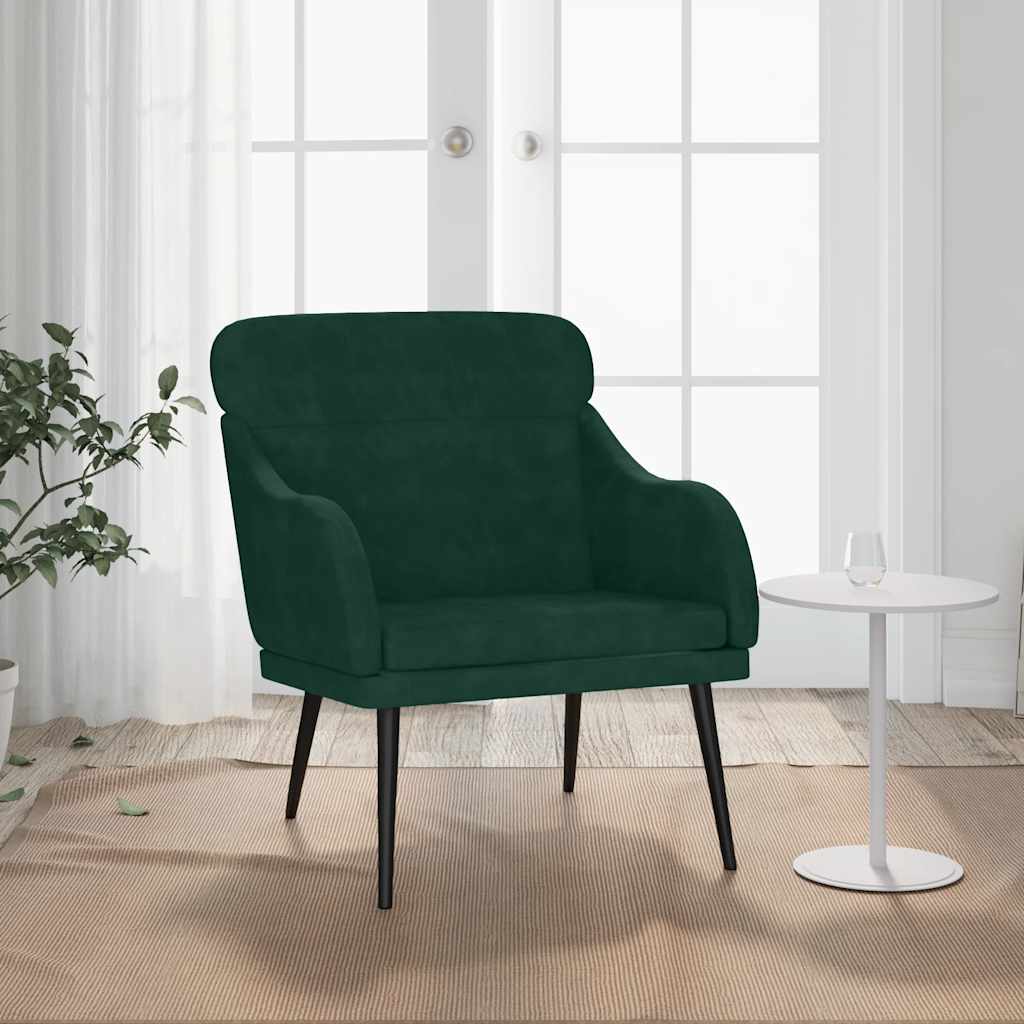 Sessel Dunkelgrün 63x76x80 cm Samt
