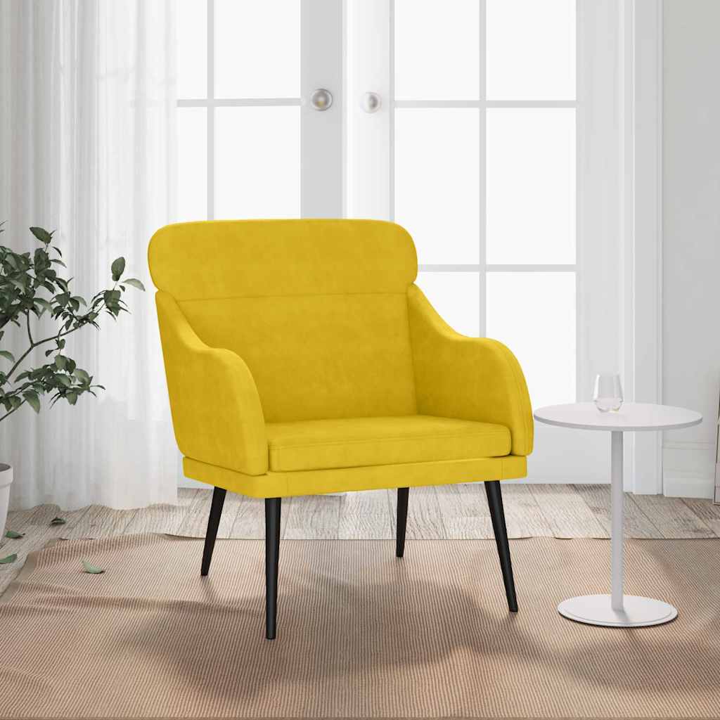 Sessel Gelb 63x76x80 cm Samt