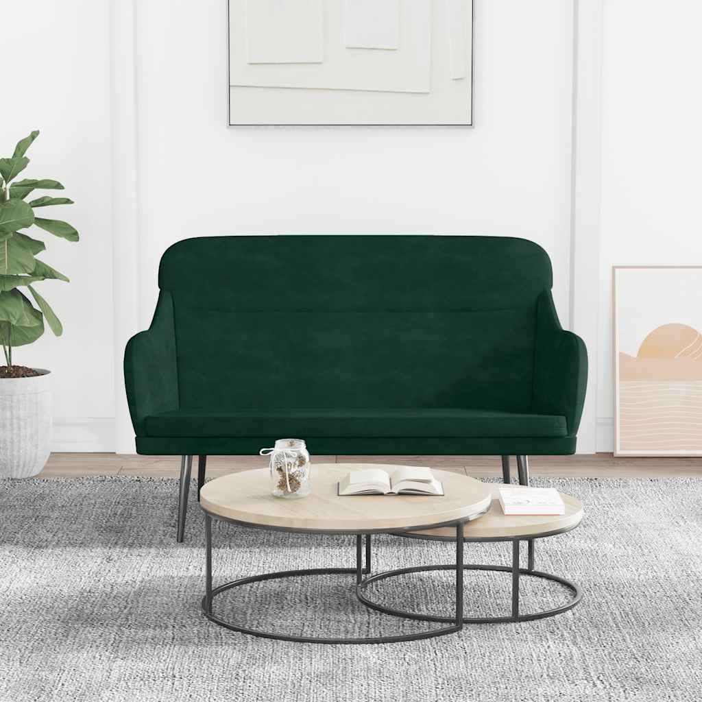 Sitzbank Dunkelgrün 110x76x80 cm Samt