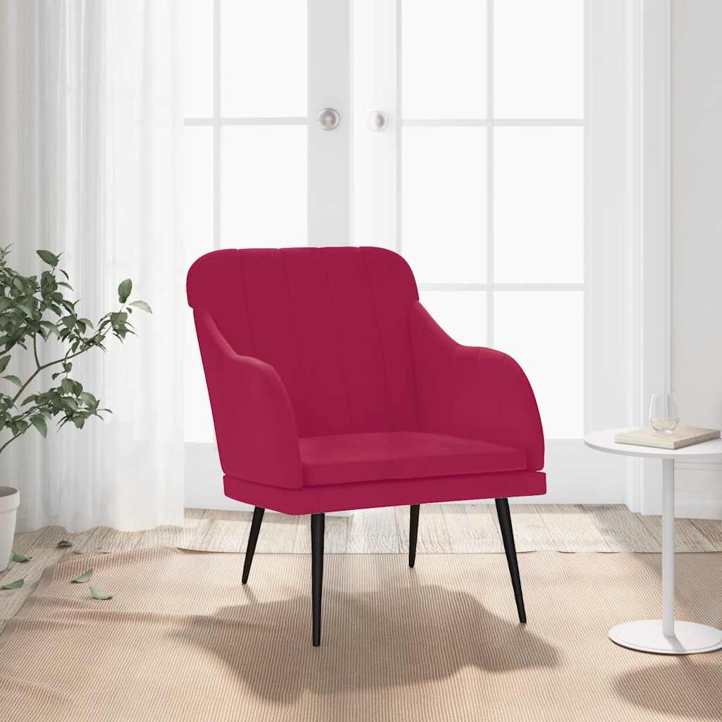 Sessel Weinrot 63x76x80 cm Samt