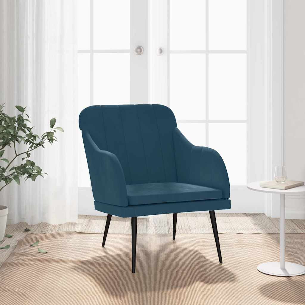 Sessel Blau 63x76x80 cm Samt
