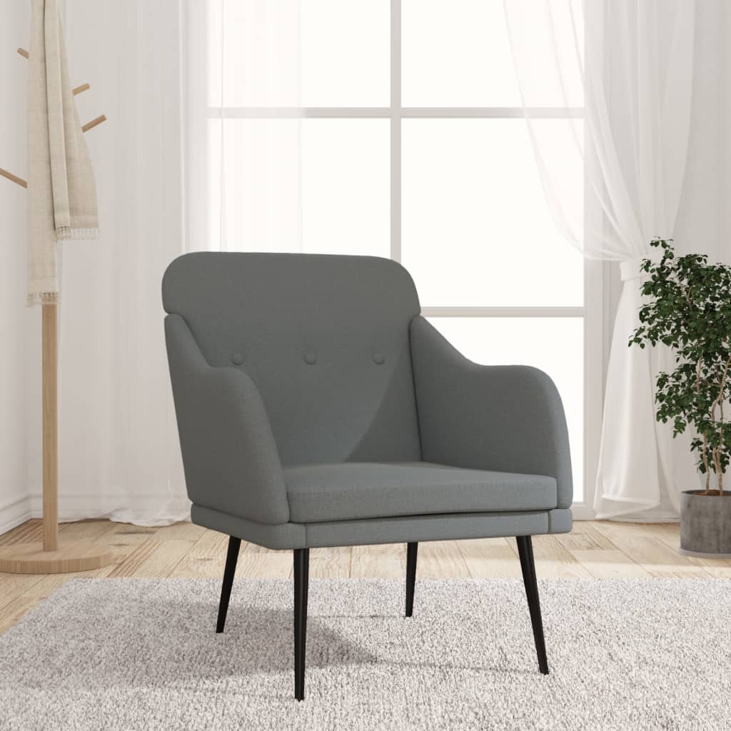 Sessel Dunkelgrau 63x76x80 cm Stoff