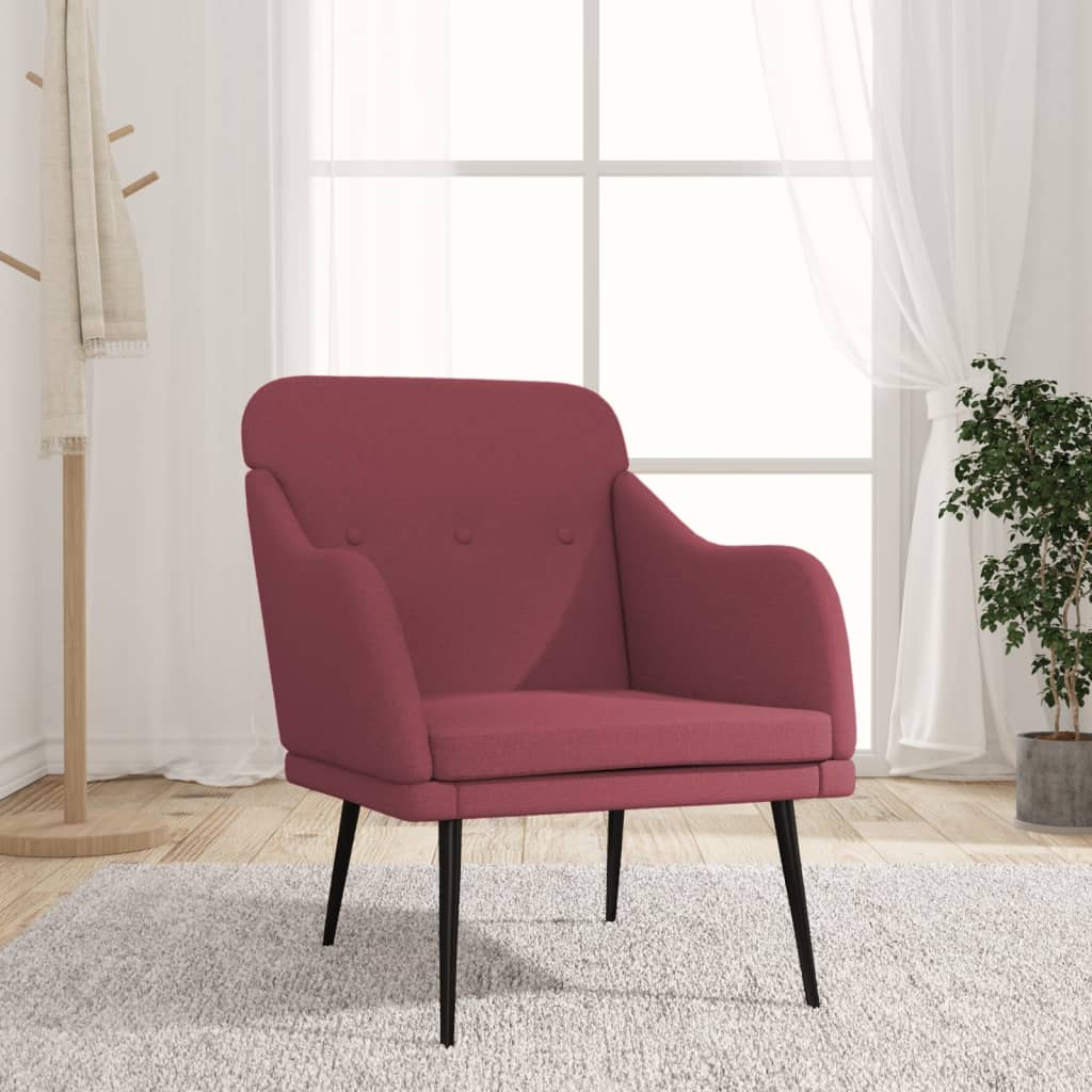Sessel Weinrot 63x76x80 cm Stoff