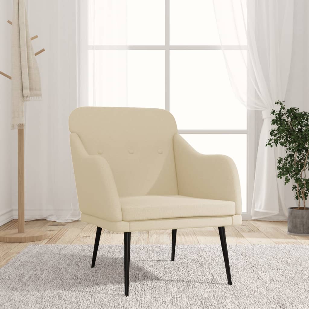 Sessel Creme 63x76x80 cm Stoff