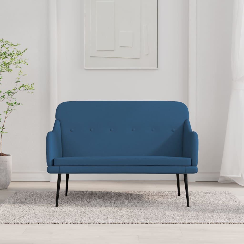Sitzbank Blau 110x76x80 cm Stoff