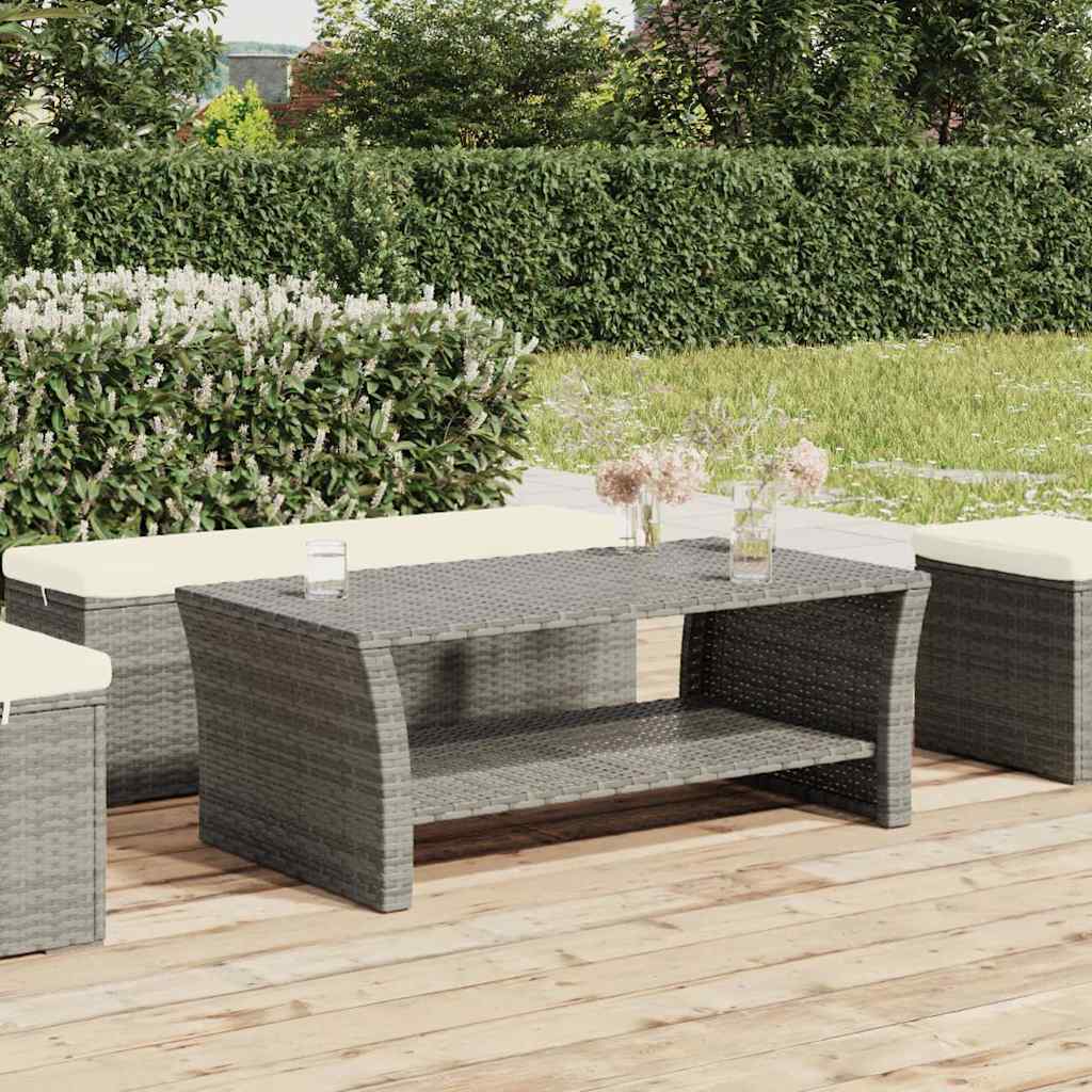 Couchtisch Grau 100x50x40 cm Poly Rattan