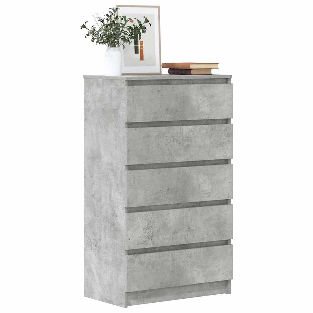 Schubladenschrank Betongrau 60x36x103 cm Holzwerkstoff