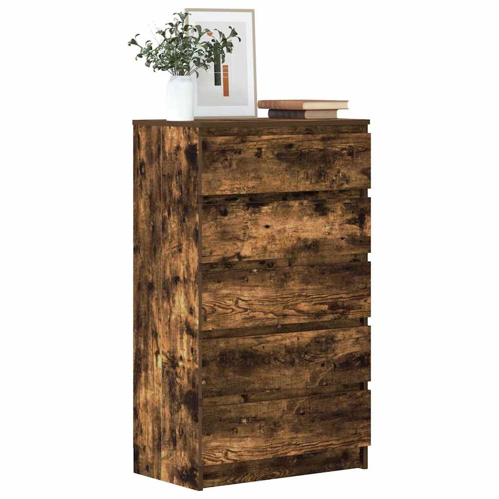 Schubladenschrank Räuchereiche 60x36x103 cm Holzwerkstoff