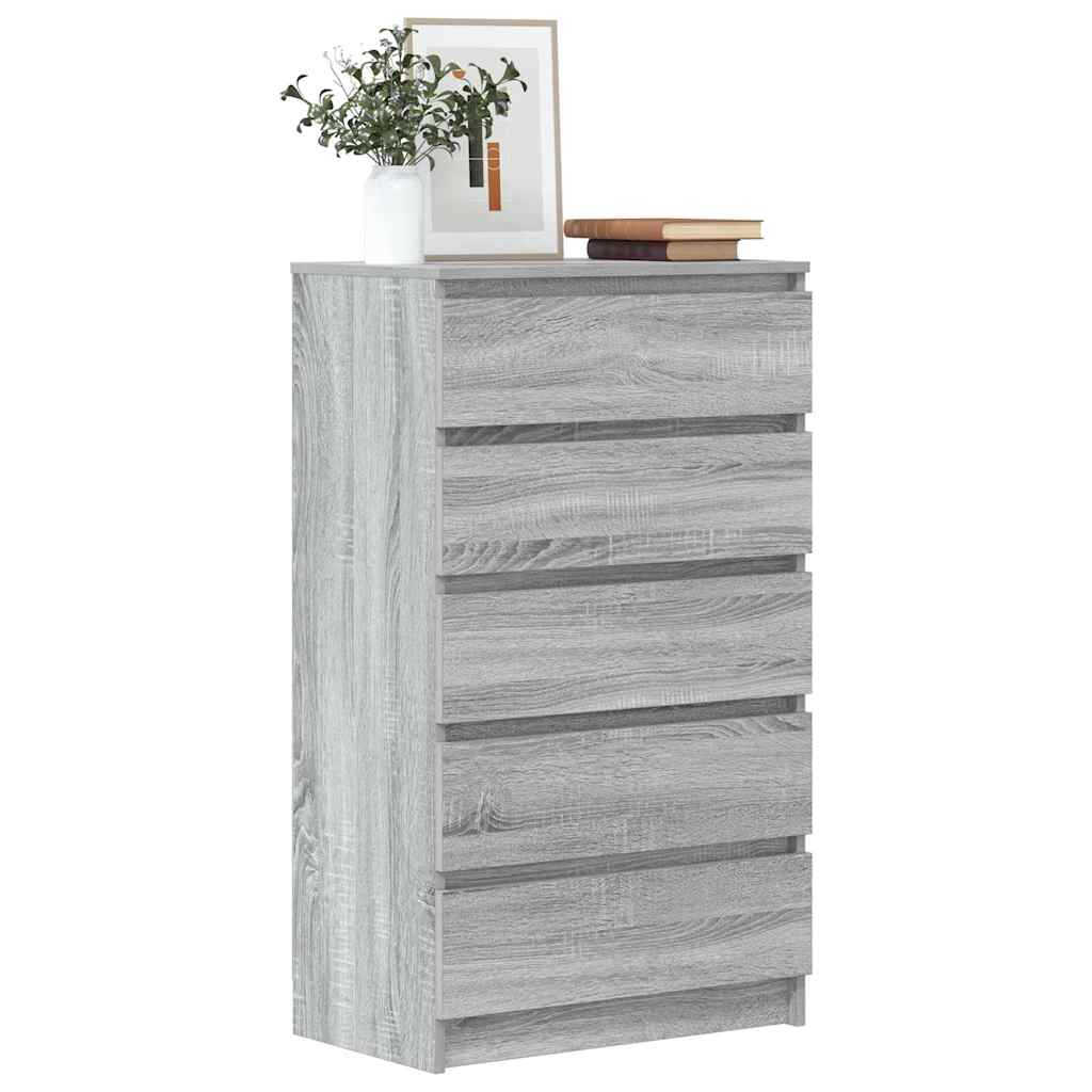 Schubladenschrank Grau Sonoma 60x36x103 cm Holzwerkstoff