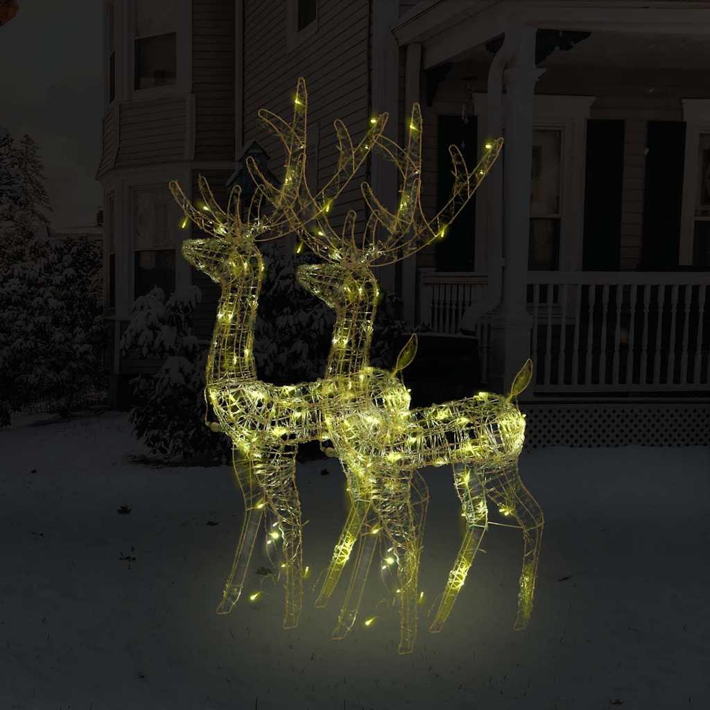 LED-Rentiere 2 Stk. Acryl 128 cm Warmweiß