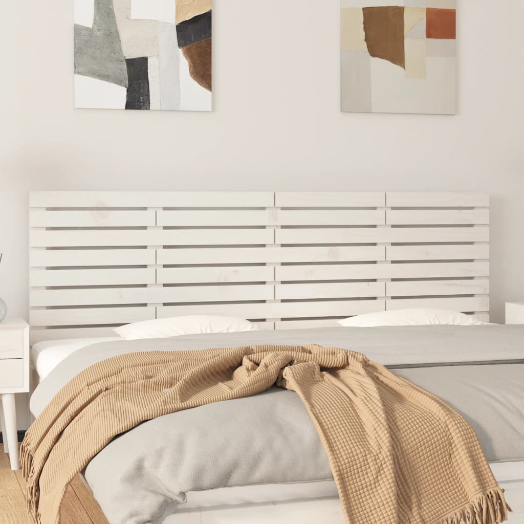 Wand-Kopfteil Weiß 166x3x63 cm Massivholz Kiefer