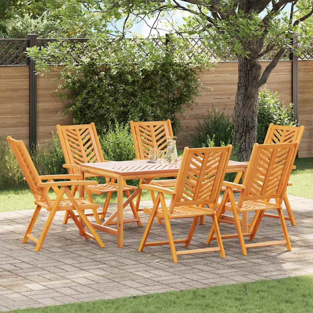 Garten Essgruppe 7 Stk. Braun Massivholz Akazie