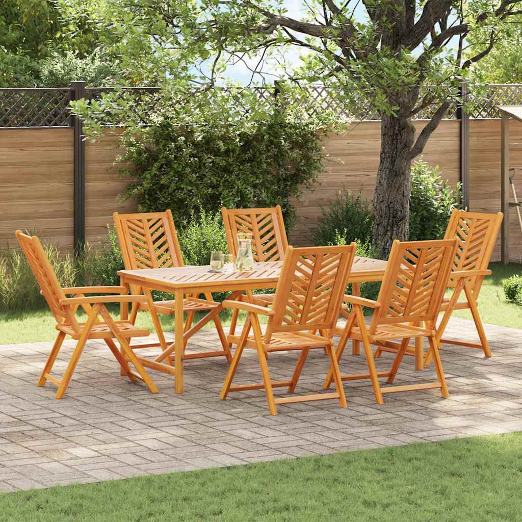 Garten Essgruppe 7 Stk. Braun Massivholz Akazie