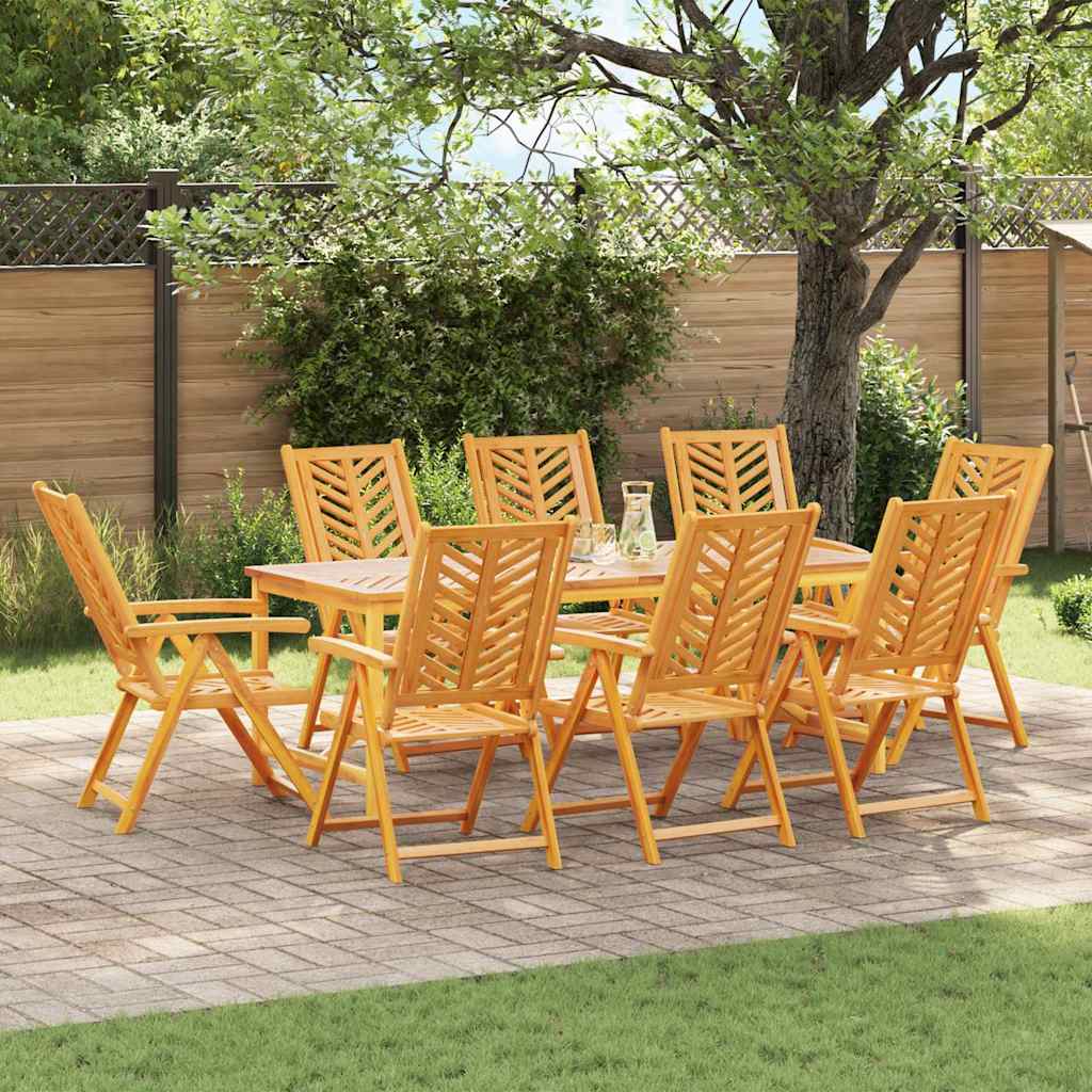 Garten Essgruppe 9 Stk. Braun Massivholz Akazie