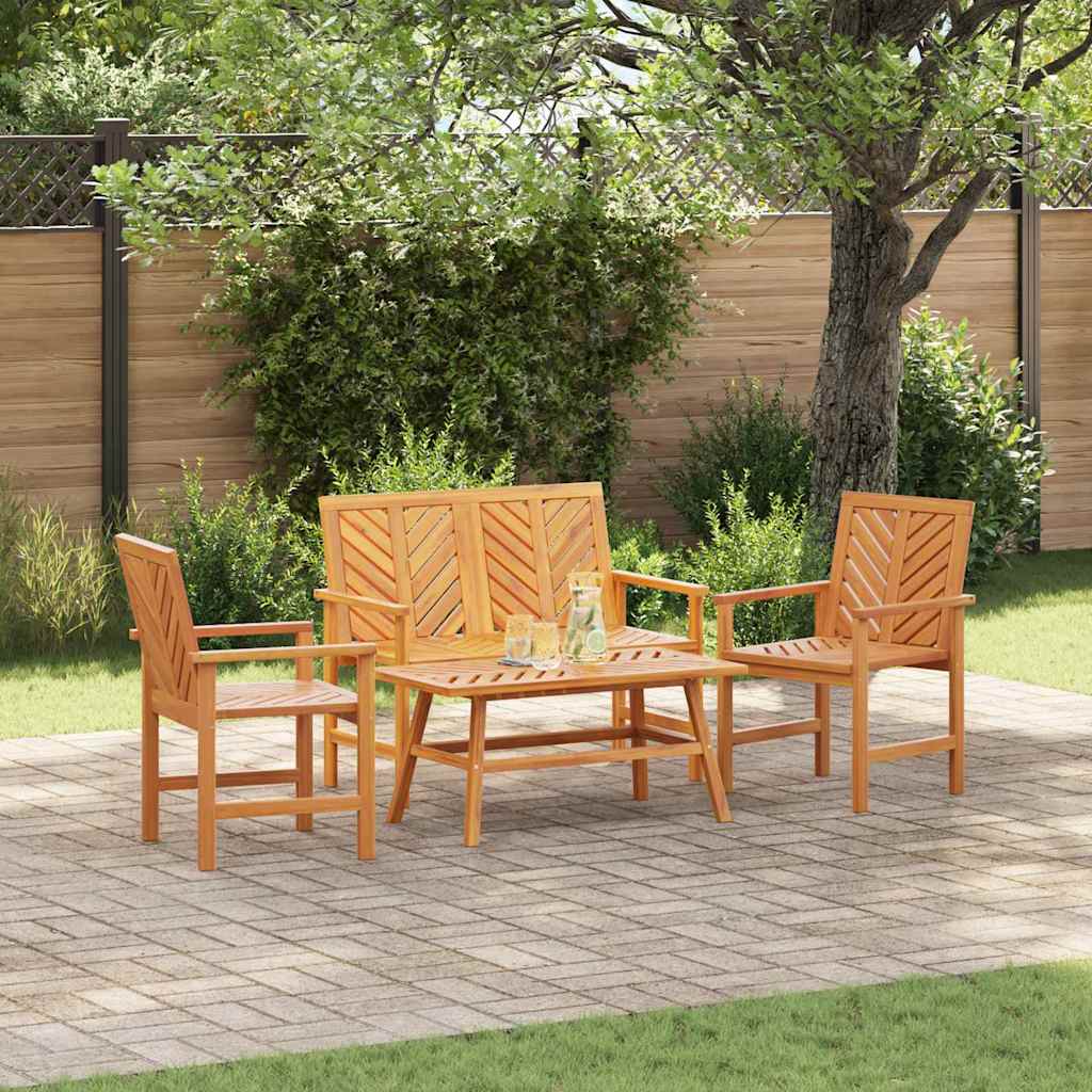Garten-Lounge-Set 4 stk. Braun Massivholz Akazie