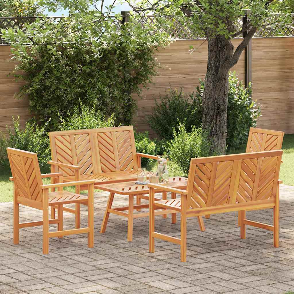 Garten-Lounge-Set 5 stk. Braun Massivholz Akazie