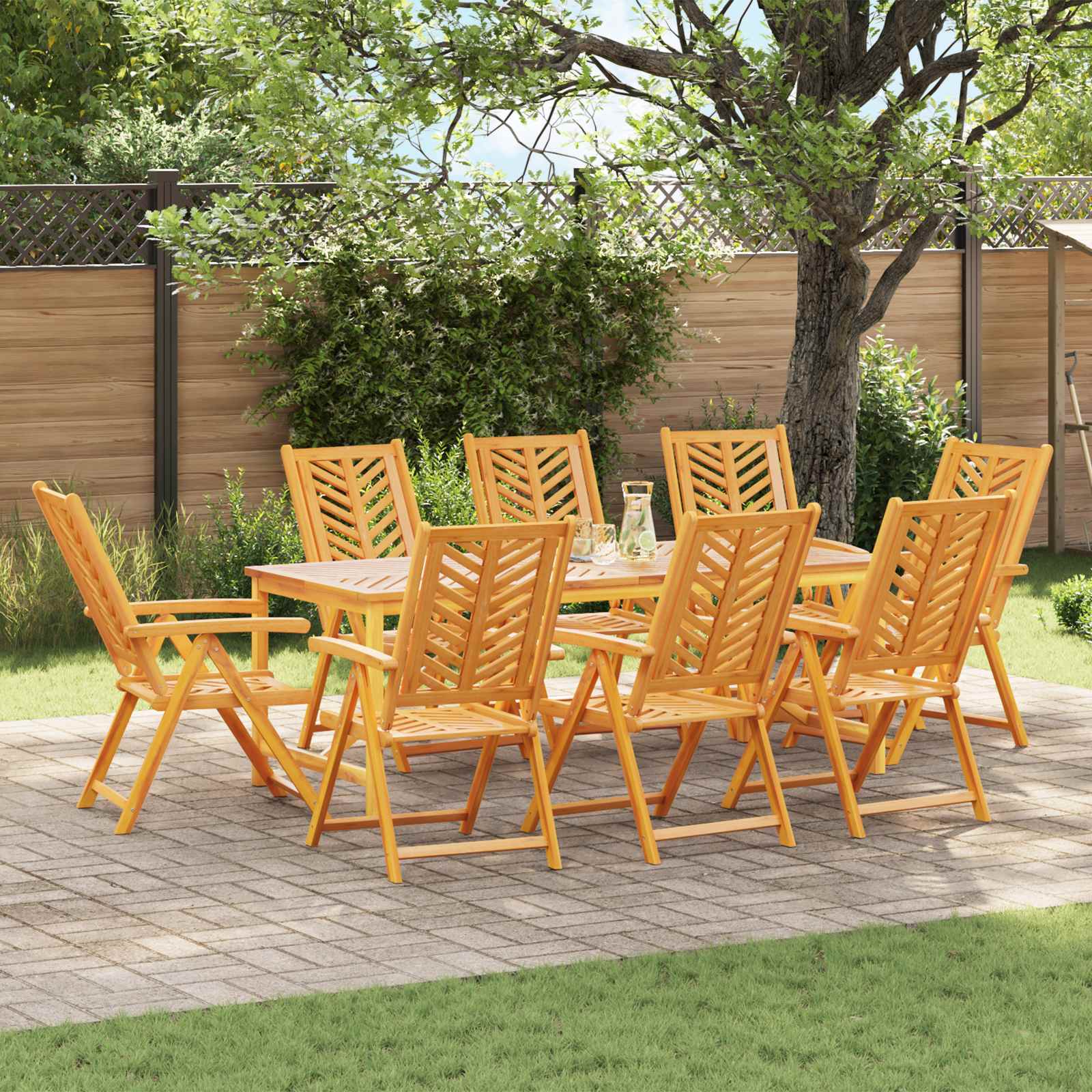 Gartenstuhl 8 stk. Braun Massivholz Akazie