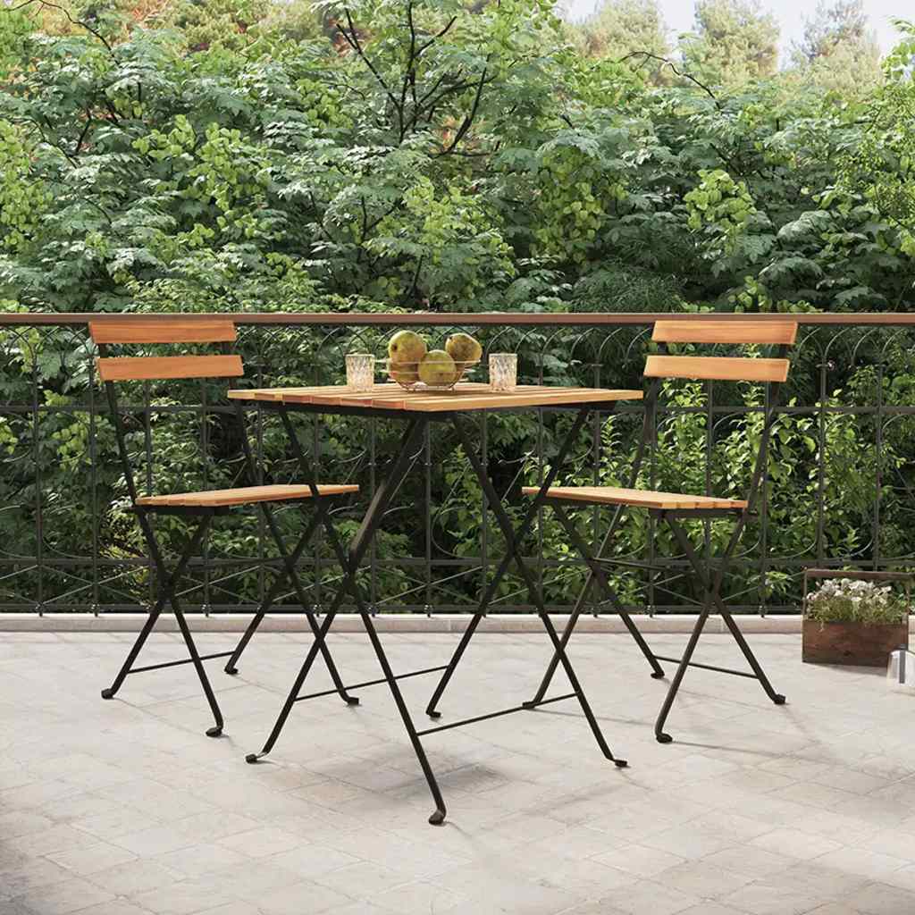 Klappstühle, 2 Stück, Massivholz Teak und Stahl