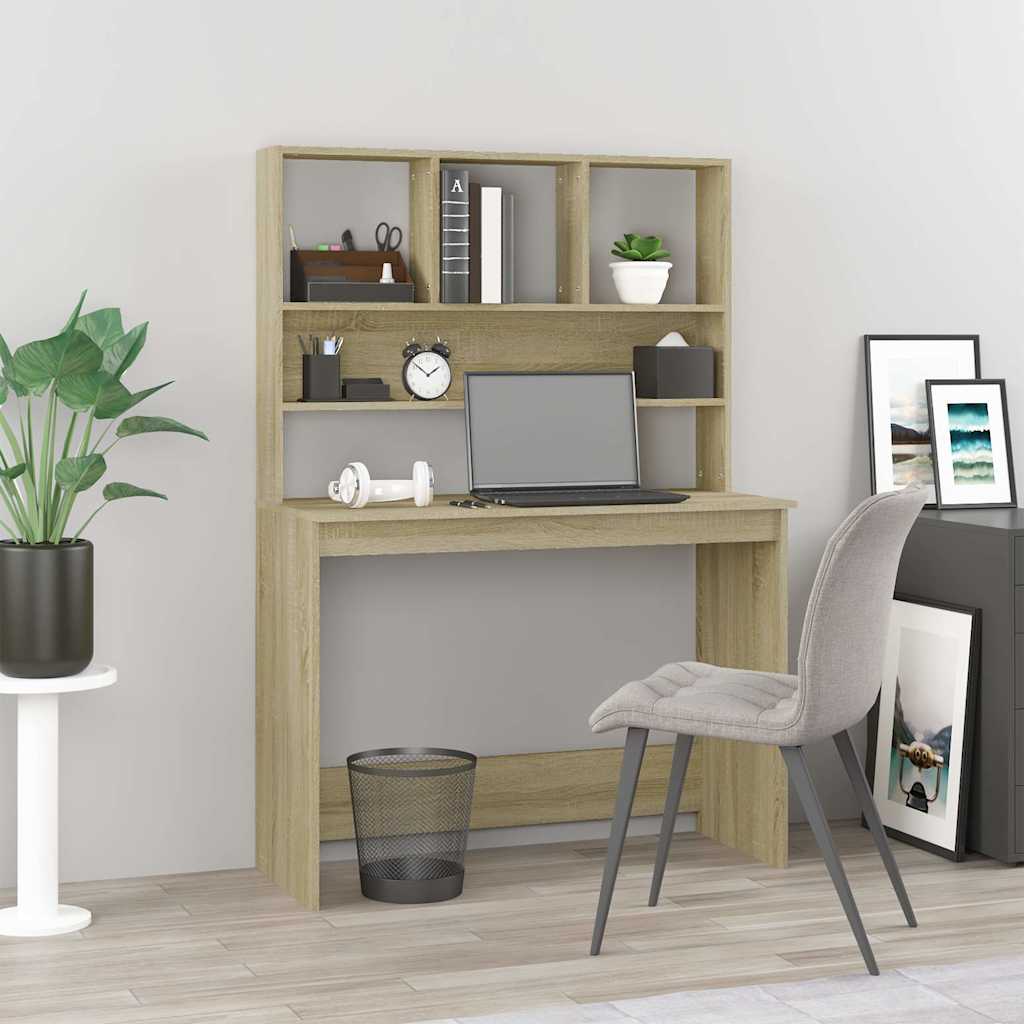Schreibtisch mit Regal Sonoma-Eiche 102x45x148 cm Holzwerkstoff