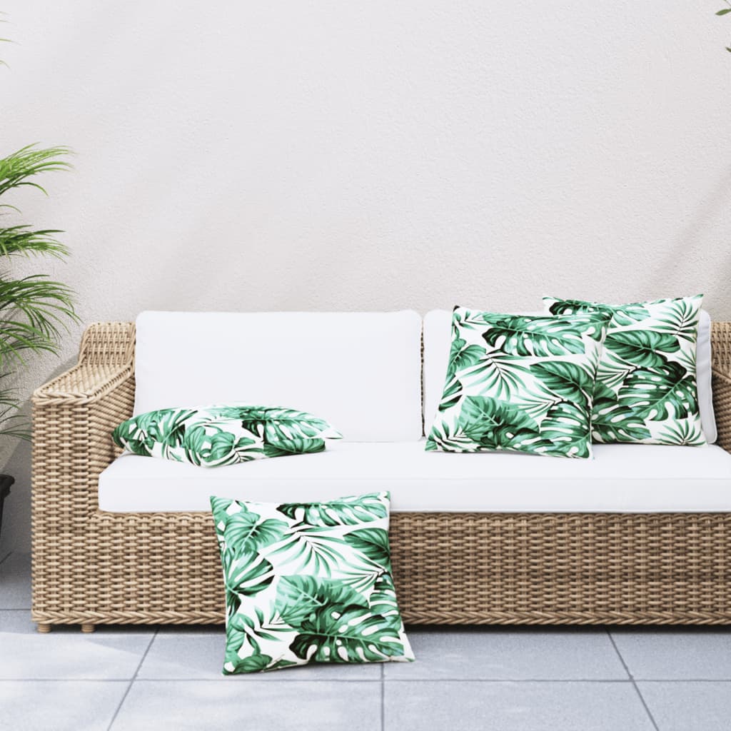 Sofakissen 4 Stk. Blattmuster 60x60 cm Stoff