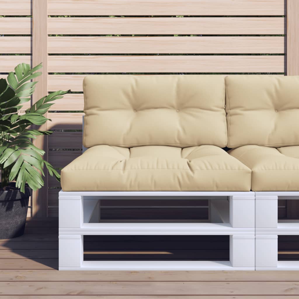 Palettenkissen Beige 80x40x12 cm Stoff