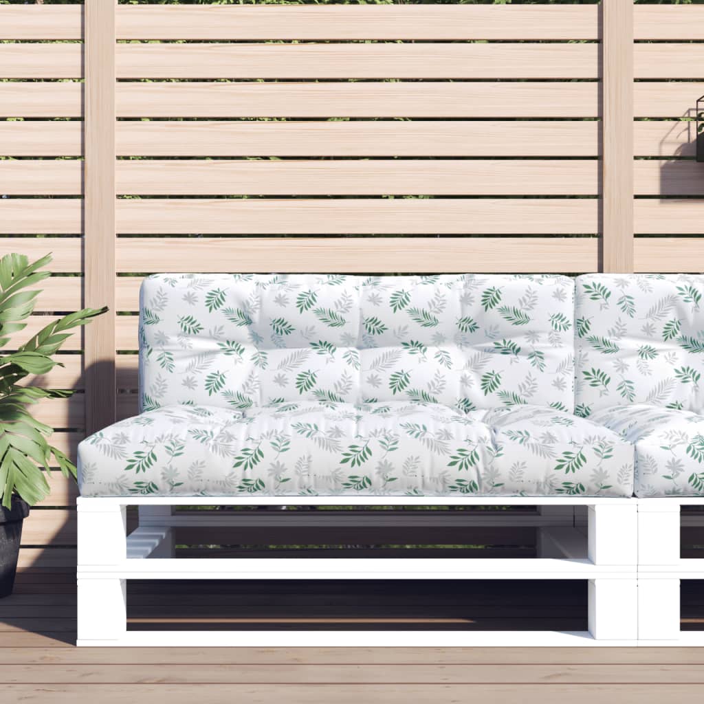 Palettenkissen Blattmuster 120x40x12 cm Stoff