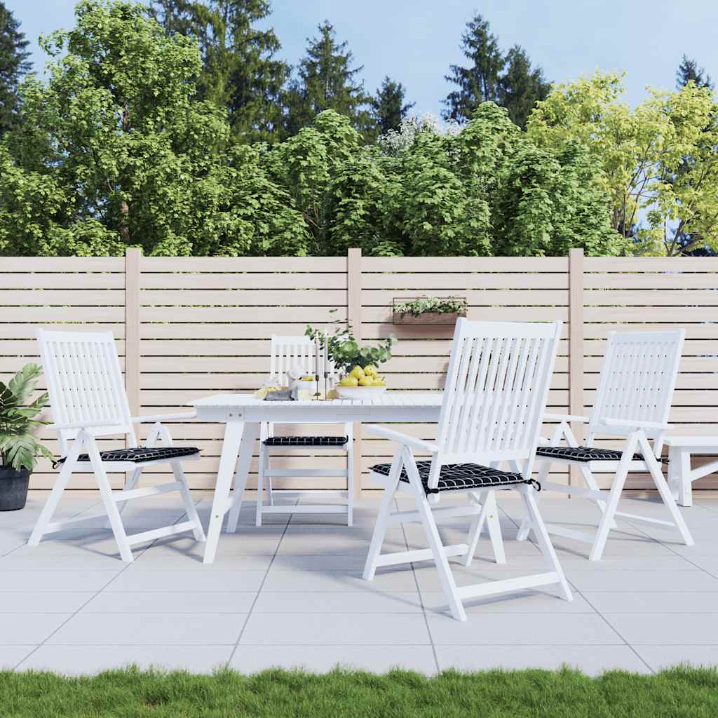 Gartenstuhl-Kissen 4 Stk. Schwarz Karomuster 40x40x3 cm Stoff