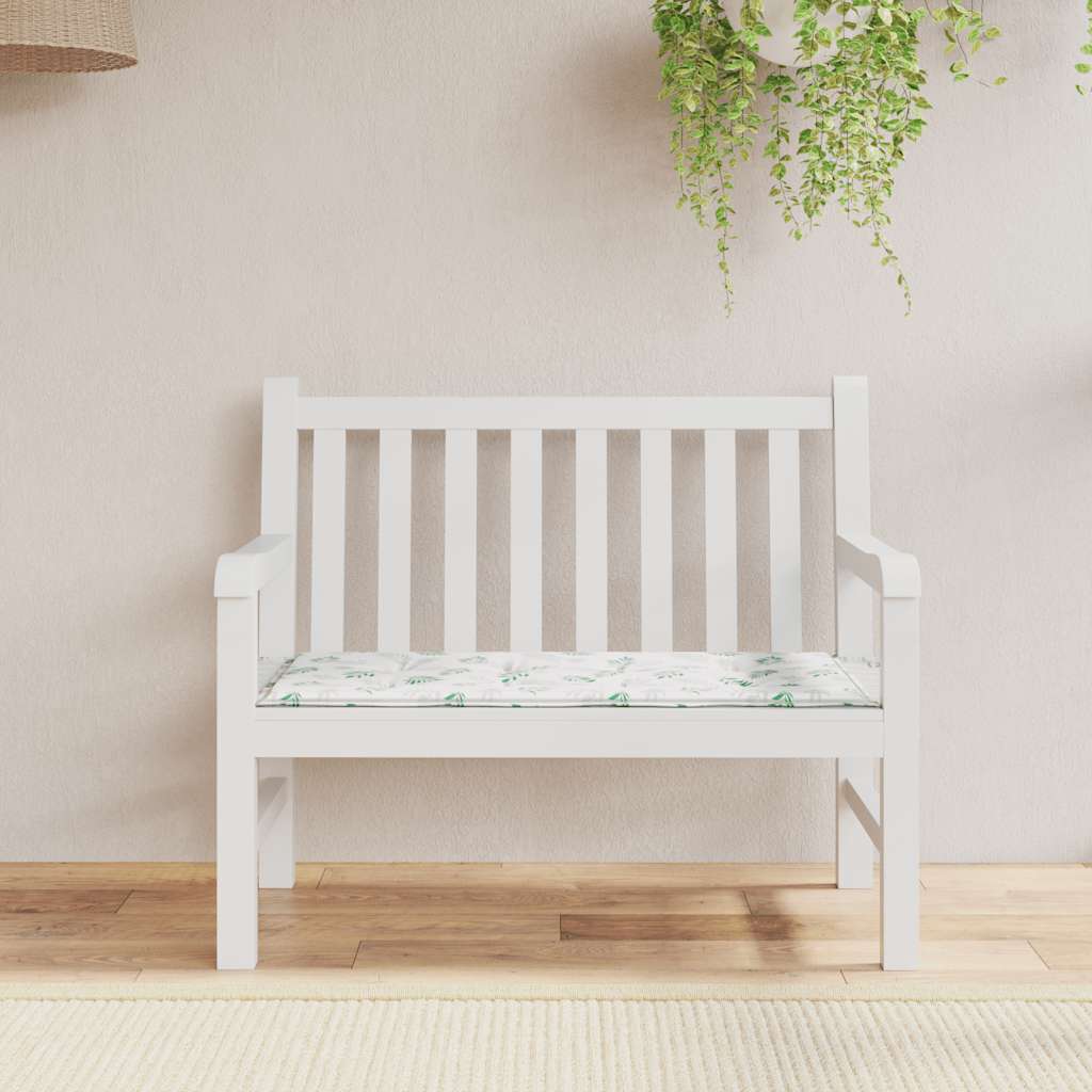 Gartenbank-Auflage Blattmuster 100x50x3 cm Oxford-Gewebe