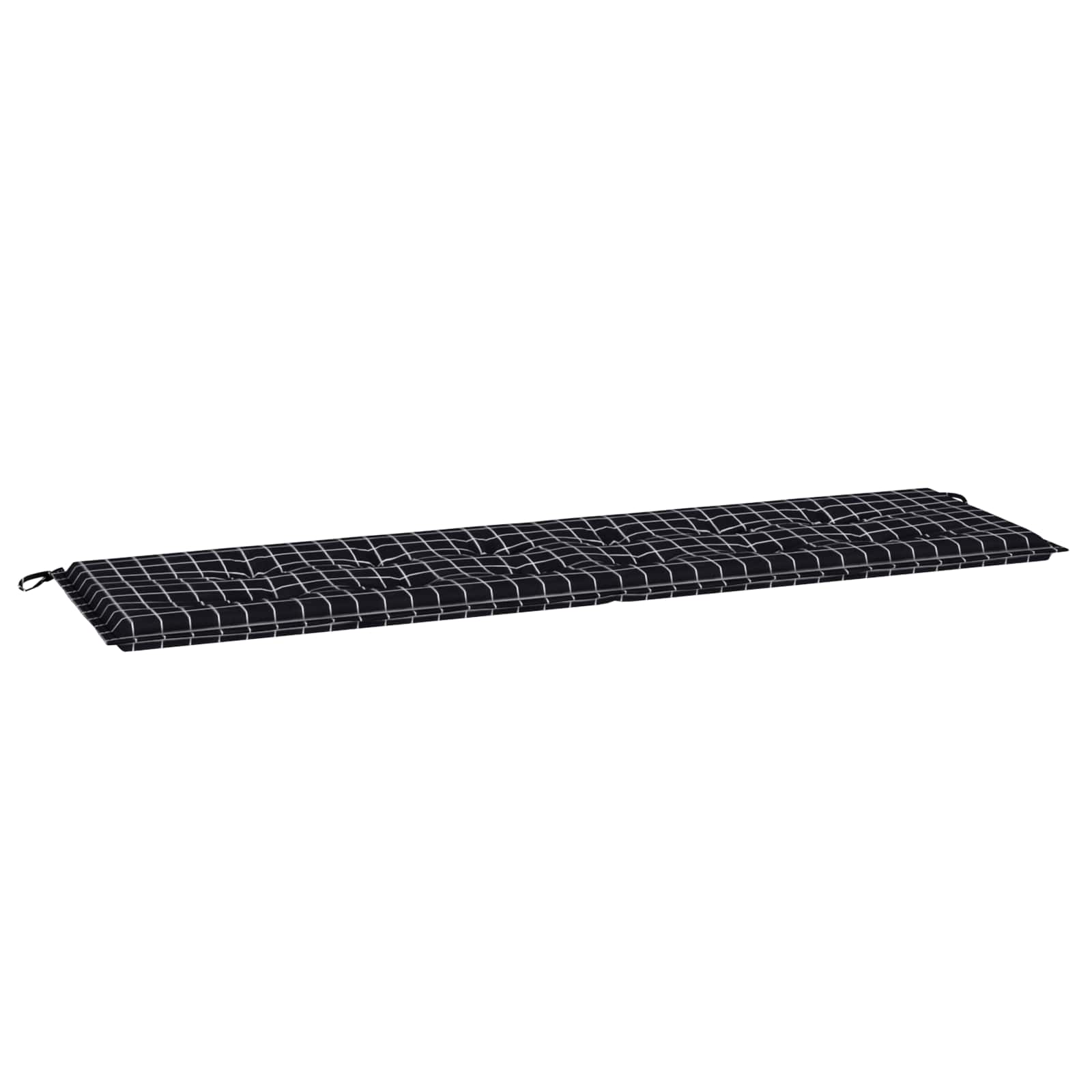 Bankpolster Oxford-Stoff Schwarz kariert 180 x 50 x 3 cm