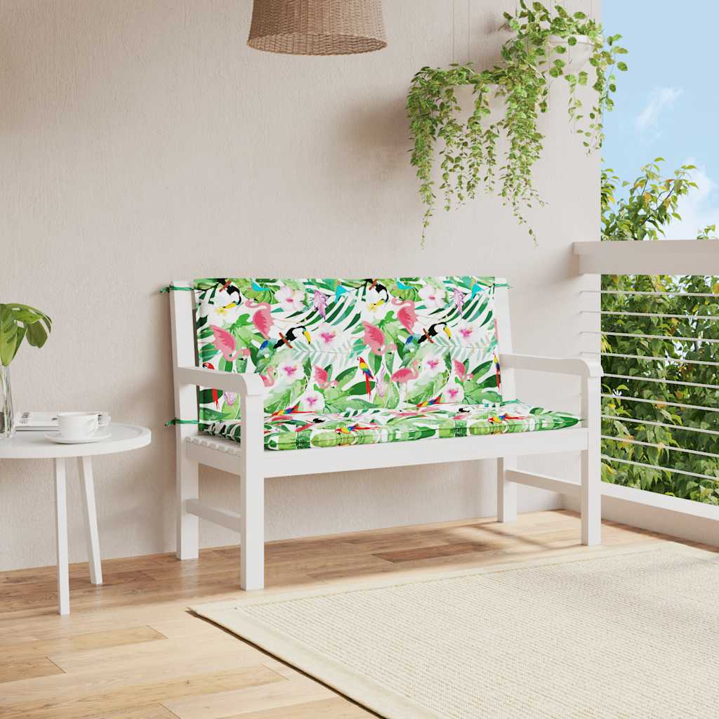 Gartenbank-Auflagen 2 Stk. Mehrfarbig 120x50x7 cm Stoff