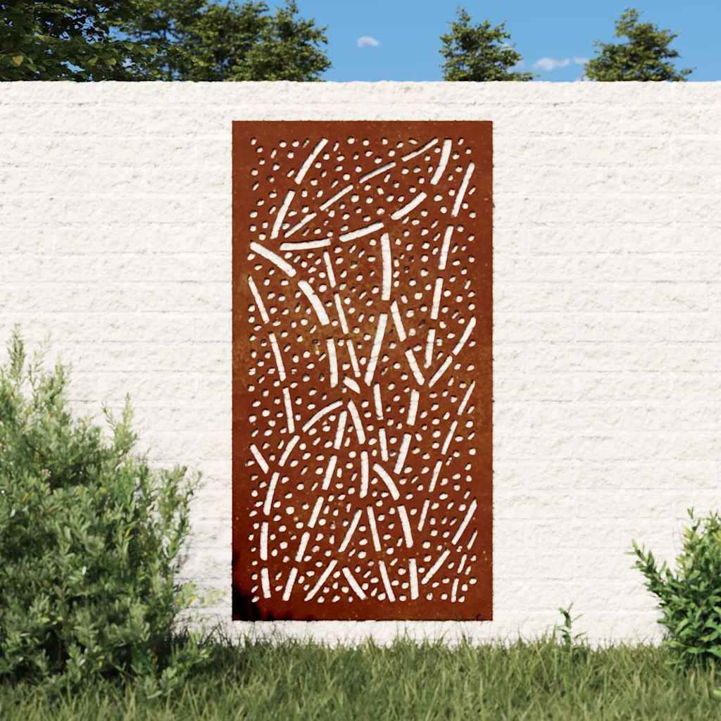 Garten-Wanddeko 105x55 cm Cortenstahl Blatt-Design