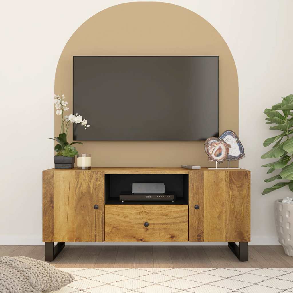 TV-Schrank 105x33,5x46 cm Massivholz Mango & Holzwerkstoff