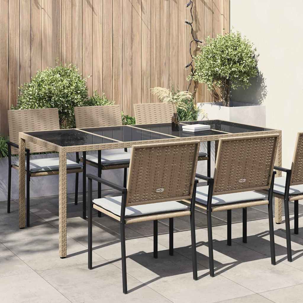 Gartentisch Beige Poly-Rattan