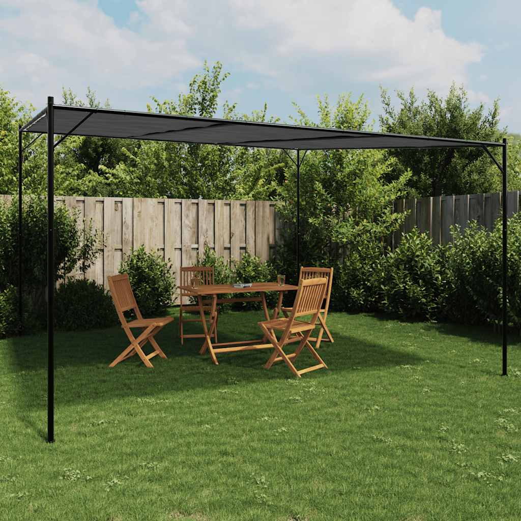 Pavillon Anthrazit 4x4 m 180 g/m² Stoff und Stahl
