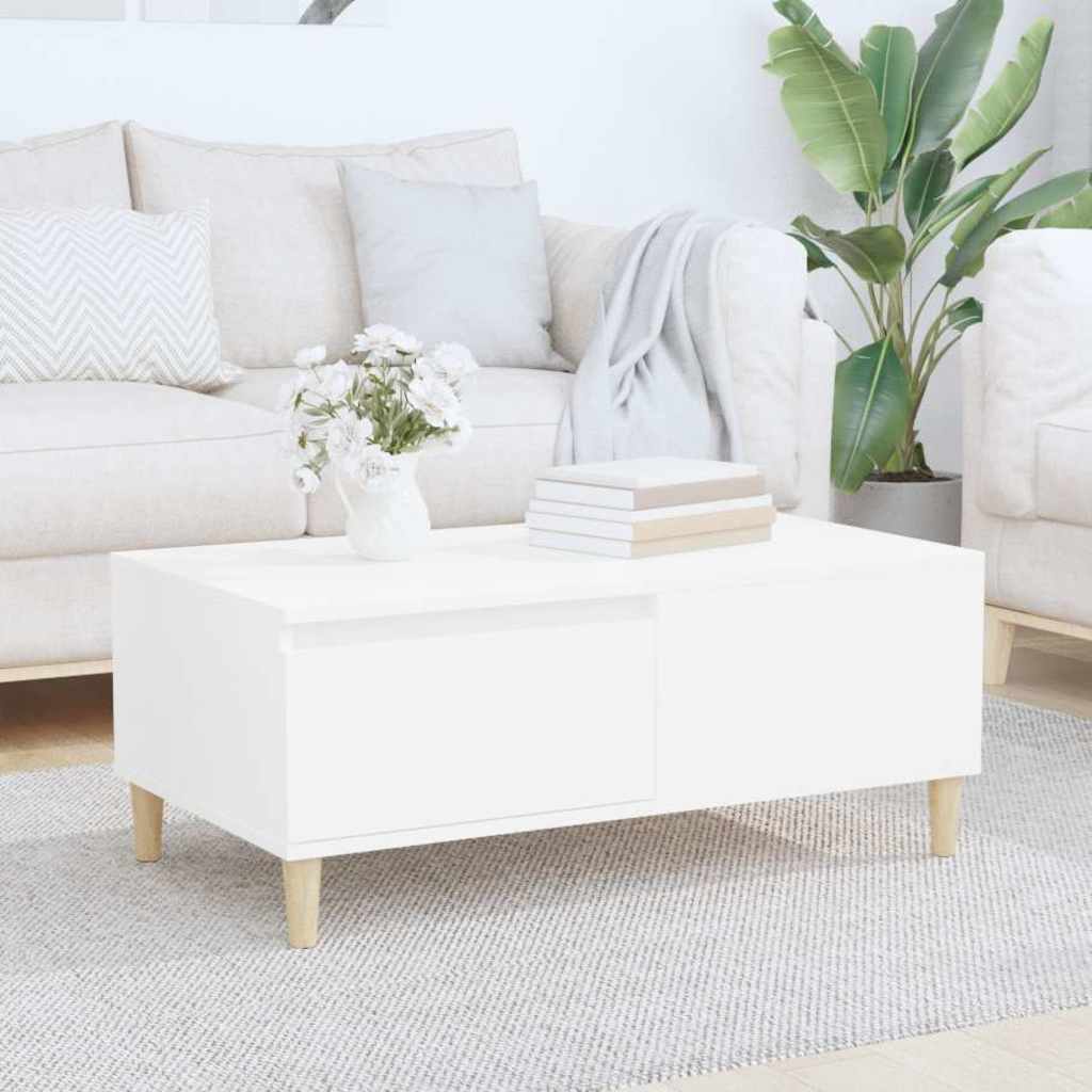 Couchtisch Weiß 90x50x36,5 cm Holzwerkstoff