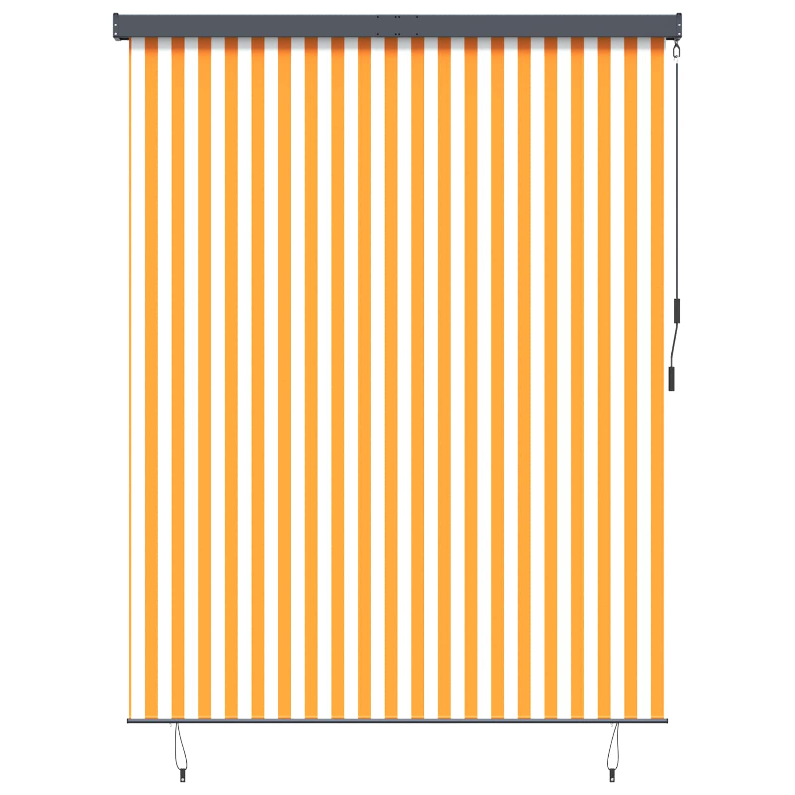 Rollo Weiß und Orange 220 x 250 cm Stoff und Aluminium