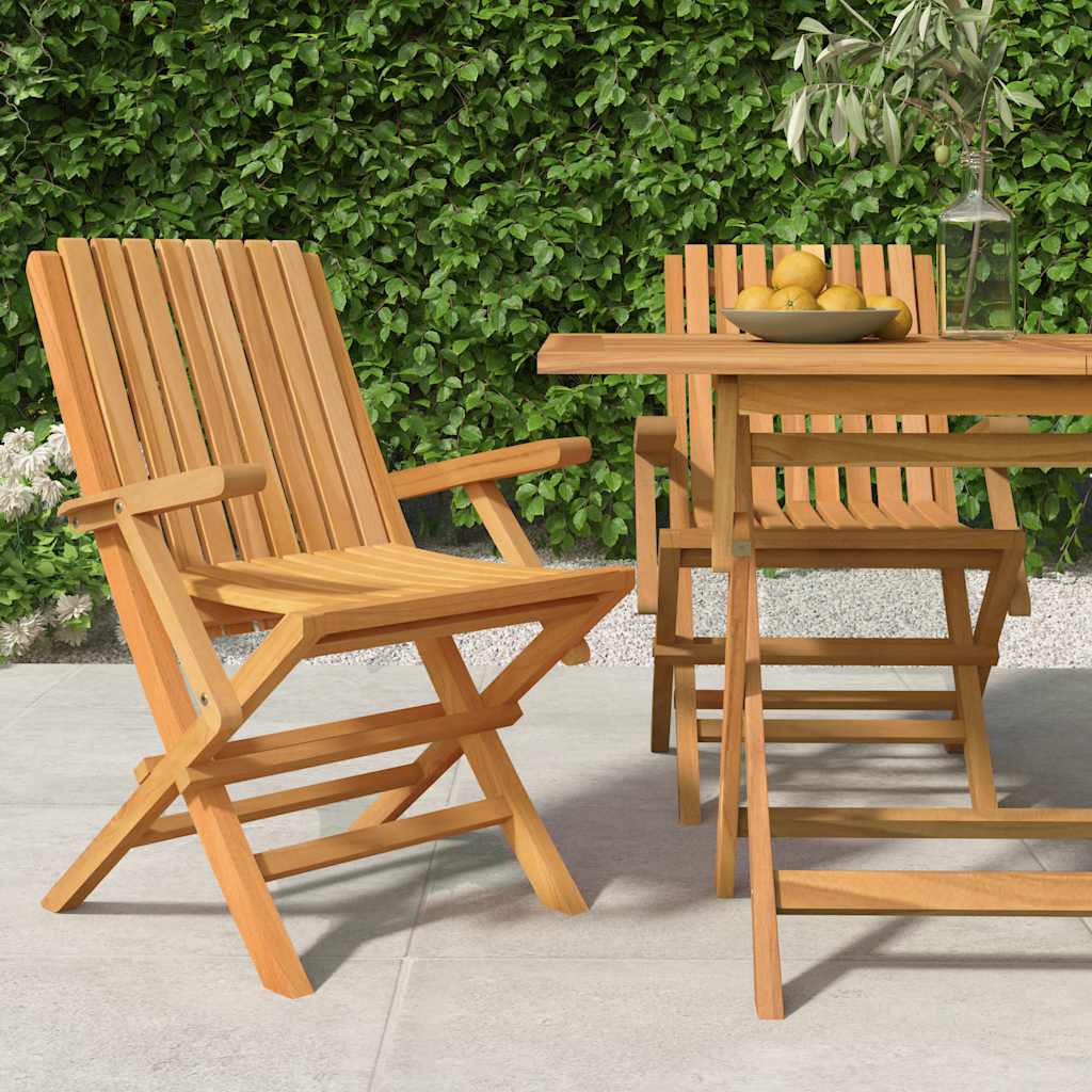 Klappstühle, 2 Stück, 61 x 67 x 90 cm, Massivholz Teak