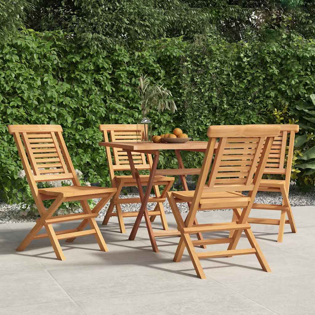 Klappstühle, 4 Stück, 47 x 63 x 90 cm, Massivholz Teak