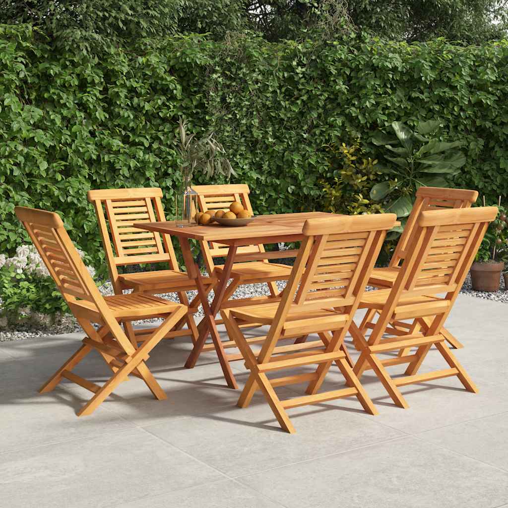 Klappstühle, 6 Stück, 47 x 63 x 90 cm, Massivholz Teak