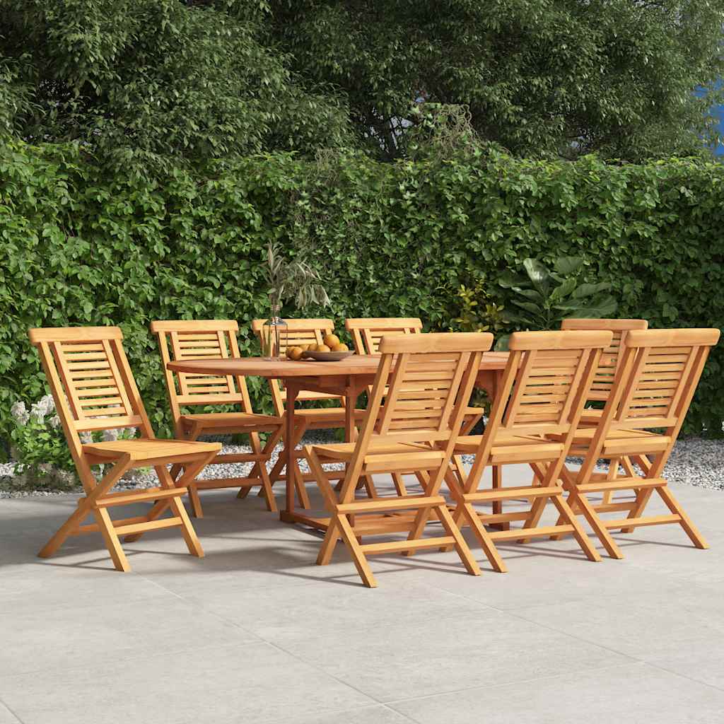 Klappstühle, 8 Stück, 47 x 63 x 90 cm, Massivholz Teak