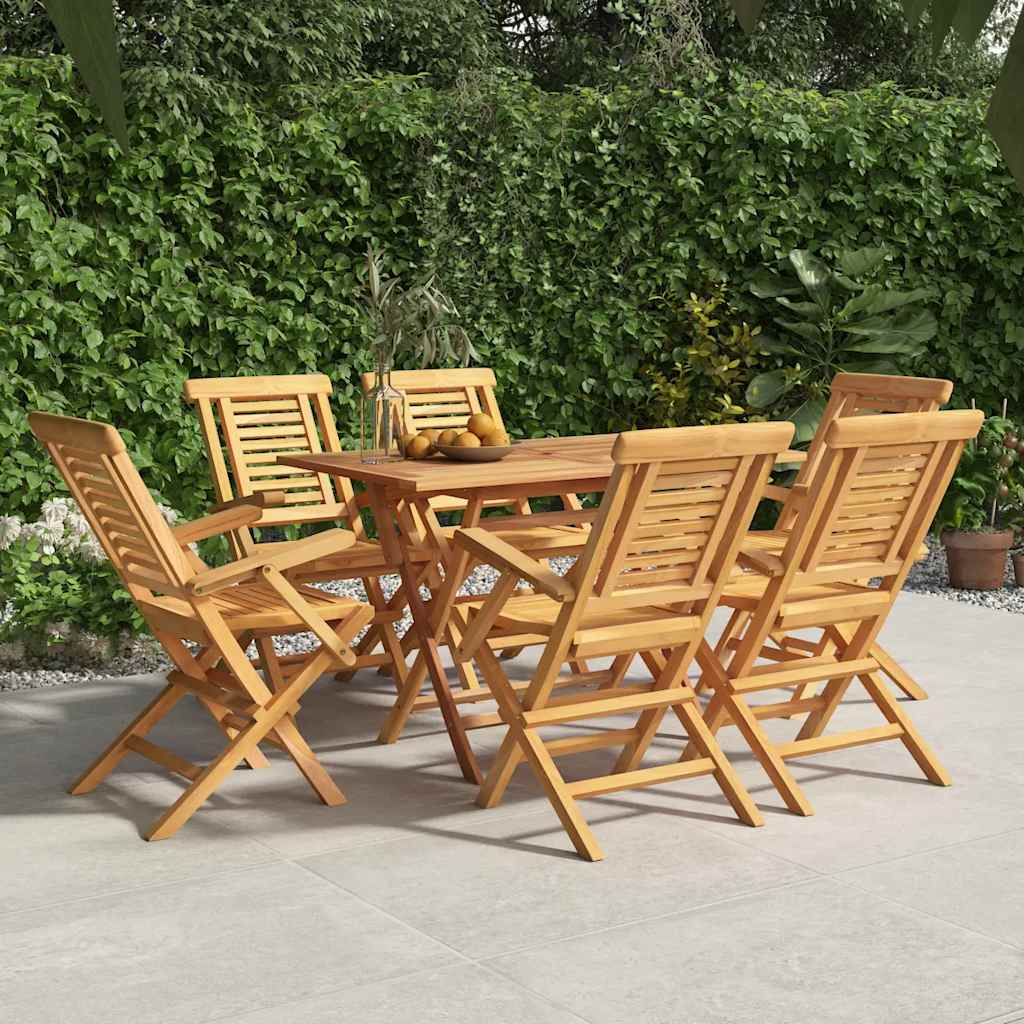 Klappstühle, 6 Stück, 56 x 63 x 90 cm, Massivholz Teak
