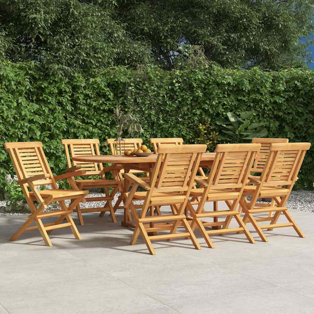 Klappstühle, 8 Stück, 56 x 63 x 90 cm, Massivholz Teak